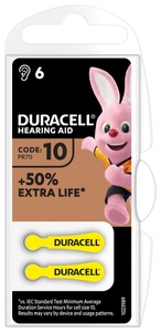 Duracell, Duracell Batterie EasyTab 10 Zinc Air D6 1.4V (6 Stück), Duracell Batterie EasyTab 10 Zinc Air D6 1.4V