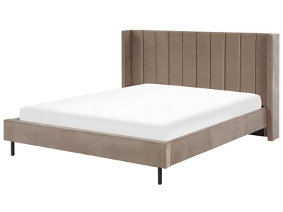 Beliani, Bett mit Lattenrost aus Samtstoff Modern VILLETTE Bett mit Lattenrost aus Samtstoff Modern VILLETTE