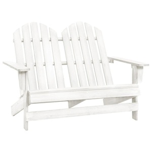 vidaXL, vidaXL 2-Sitzer Adirondack-Gartenbank Massivholz Tanne Weiß