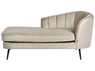 Beliani, Chaiselongue Aus Samtstoff Glamourös Allier Unisex Perle ONE SIZE, Beliani - Rechtsseitige Chaiselounge aus Samtstoff Glamourös ALLIER, One Size, Perle