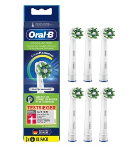 Oral-B, ORAL-B CrossAction CleanMaximiser 6 PCS - Aufsteckbürsten (Weiss), 