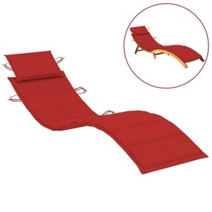 vidaXL, vidaXL Sonnenliegen-Auflage Rot 186x58x4 cm, vidaXL Sonnenliegen-Auflage Rot 186x58x3 cm Oxford-Gewebe