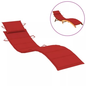 vidaXL, vidaXL Sonnenliegen-Auflage Rot 186x58x4 cm, vidaXL Sonnenliegen-Auflage Rot 186x58x3 cm Oxford-Gewebe