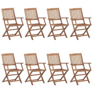 vidaXL, vidaXL Klappbare Gartenstühle 8 Stk. Massivholz Akazie, vidaXL Klappbare Gartenstühle 8 Stk. Massivholz Akazie