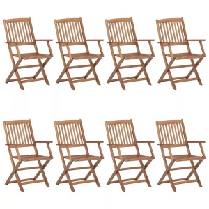 vidaXL, vidaXL Klappbare Gartenstühle 8 Stk. Massivholz Akazie, vidaXL Klappbare Gartenstühle 8 Stk. Massivholz Akazie