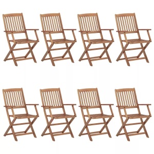 vidaXL, vidaXL Klappbare Gartenstühle 8 Stk. Massivholz Akazie