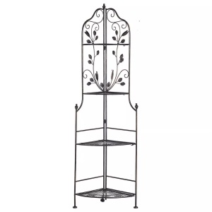 Beliani, Eckregal schwarz Metall 4 Ablageflächen, Beliani - Regal aus Eisen Klassisch SIDERNO, One Size, Schwarz