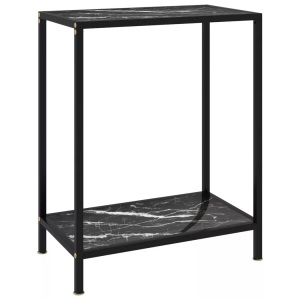 vidaXL, vidaXL Konsolentisch Schwarz 60x35x75 cm Hartglas
