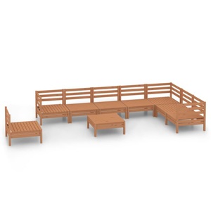 vidaXL, vidaXL 9-tlg. Garten-Lounge-Set Massivholz Kiefer Honigbraun
