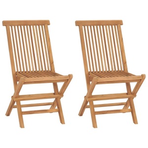 vidaXL, vidaXL Klappbare Gartenstühle 2 Stk. Massivholz Teak, vidaXL Klappbare Gartenstühle 2 Stk. Massivholz Teak