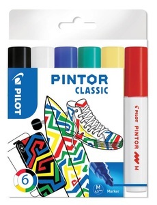 Pilots, Pilots Pilot Marker Pintor Classic Medium, Pilot Marker Set Pintor, M, standard, S6/0517412, (6 Farben)