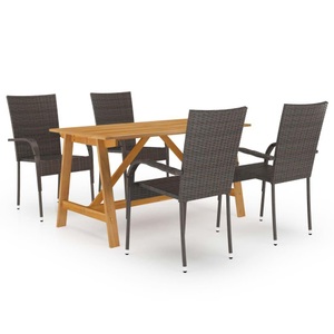 vidaXL, vidaXL 5-tlg. Garten-Essgruppe Braun, vidaXL 5-tlg. Garten-Essgruppe Braun
