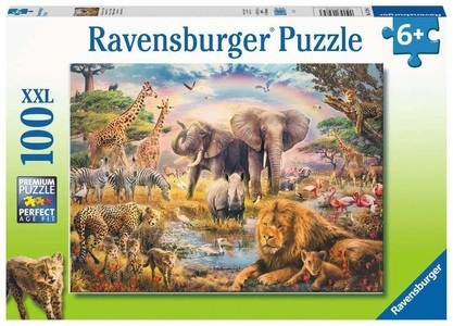 undefined, Ravensburger Kinderpuzzle - Afrikanische Savanne - 100 Teile Puzzle für Kinder ab 6 Jahren, Puzzle AFRIKANISCHE SAVANNE 100-teilig