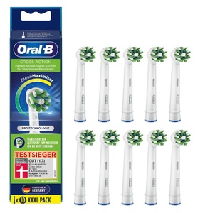 Oral-B, Oral B Aufsteckbürsten »CrossAction CleanMaximizer«, Oral-B CrossAction mit CleanMaximiser Zahnbürstenkopf ? 10er