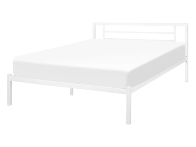 Beliani, Bett mit Lattenrost aus Metall Modern CUSSET Bett mit Lattenrost aus Metall Modern CUSSET, Beliani - Bett mit Lattenrost aus Stahl Industriell CUSSET, 140x200 cm, Weiss Bunt