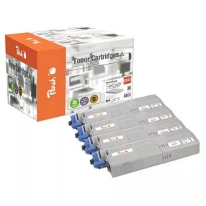 Peach, Peach Spar Pack Plus Tonermodule kompatibel zu OKI 46490404*2, 46590403, 46490402, 46490401, Peach O4648/49 5 Toner (2*bk, c/m/y) ersetzt OKI 46490404, 46490403, 46490402, 46490401 für z.B. OKI C 532 DN, OKI C 542 DN, OKI MC 563 DN