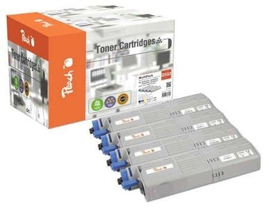 Peach, Peach Spar Pack Plus Tonermodule kompatibel zu OKI 46490404*2, 46590403, 46490402, 46490401, Peach O4648/49 5 Toner (2*bk, c/m/y) ersetzt OKI 46490404, 46490403, 46490402, 46490401 für z.B. OKI C 532 DN, OKI C 542 DN, OKI MC 563 DN