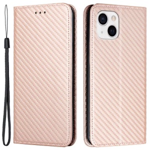 Cover-Discount, iPhone 15 Plus - Carbon Look Flip Case Hülle, Cover-Discount - iPhone 15 Plus Carbon Look Flip Case Hülle, Weiss Bunt