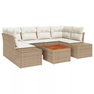 vidaXL, VidaXL - Garten sofa poly-rattan, One Size, Beige