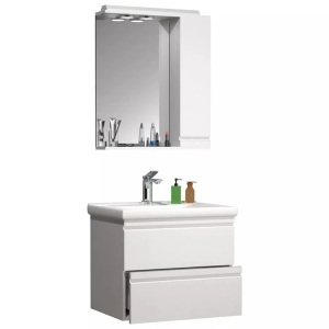 VCM, 3-tlg. Waschplatz Waschtisch 60 cm Badmöbel Set Waschbecken grifflose Schublade Spiegelschrank Silora L 3-tlg. Waschplatz Waschtisch 60 cm Badmöbel Set Waschbecken grifflose Schublade Spiegelschrank Silora L, VCM - 3-tlg. Waschplatz Waschtisch 60 cm Badmöbel Set Waschbecken grifflose Schublade Spiegelschrank Silora L, cm, Weiss