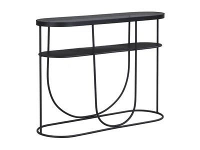 Vente-unique, Wandkonsole Mit 1 Regal Aus Metall & Rauchglas - Schwarz & Transparent - Pretoria Unisex Transparent ONE SIZE, 