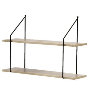 Casâme, Zweistöckiges Wandregal im Holzdekor Zweistöckiges Wandregal im Holzdekor, Calicosy - Zweistöckiges Wandregal im Holzdekor L60 cm, One Size, Eiche