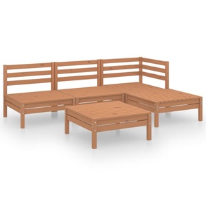 vidaXL, vidaXL 5-tlg. Garten-Lounge-Set Massivholz Kiefer Honigbraun