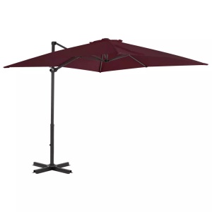vidaXL, vidaXL Ampelschirm mit Aluminium-Mast Bordeauxrot 250x250 cm