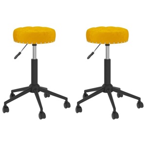 vidaXL, vidaXL Bürostühle 2 Stk. Drehbar Senfgelb Samt, 