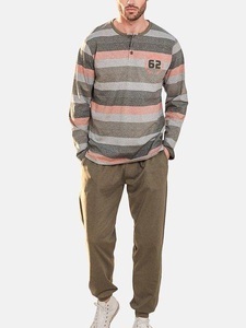 Admas, Pyjama Hausanzug Hose Und Oberteil Rayas Camouflage Lois Herren Militärgrün M, 