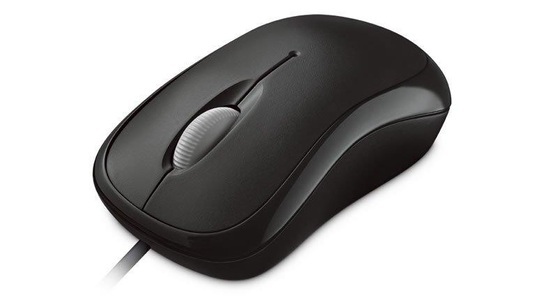Microsoft, Microsoft Basic USB-Maus Optisch Schwarz, 