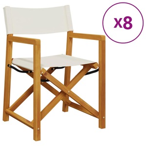 vidaXL, vidaXL Klappbare Gartenstühle 8 Stk. Cremeweiß Stoff