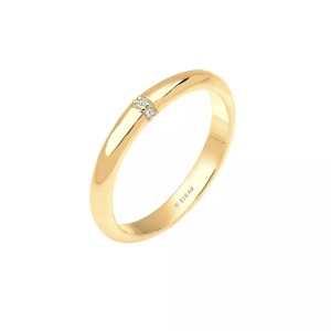 Elli, Ring Diamant 0.045 Ct. Klassik Verlobung 925 Silber Unisex Gold 54mm, Elli - Ring Diamant 0.045 Ct. Klassik Verlobung 925 Silber, 54mm, Gold