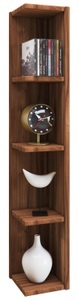 VCM, Holz Eckregal Stand Aufbewahrung Standregal Bücherregal Deko Regal Honsa Holz Eckregal Stand Aufbewahrung Standregal Bücherregal Deko Regal Honsa, VCM - Holzregal stehend | platzsparendes Regal Maße: H. 97 x B. 15 T. 17 cm Elegantes Aufbewahrungsregal Bücherregal Honsa, One Size, Kern-Nussbaum