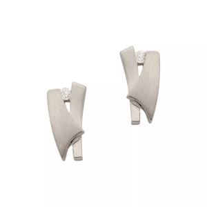 MUAU Schmuck, Ohrstecker Weissgold 750 Diamant 0.03ct. 10x5mm Damen ONE SIZE, MUAU Schmuck - Ohrstecker Weissgold 750 Diamant 0.03ct. 10x5mm, One Size, Weiss