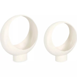 mutoni lifestyle, Blumenkasten Keyra weiss rund (2er-Set), Blumenkasten Keyra weiss rund (2er-Set)