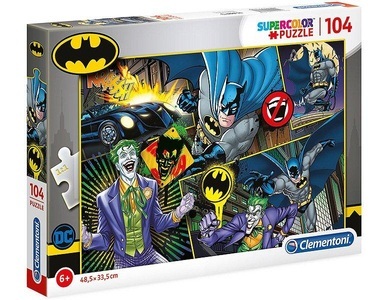 Clementoni, Clementoni - Puzzle Batman, 104 tlg 48.5x33.5cm, Supercolor - DC Batman, Puzzle