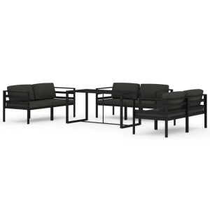 vidaXL, vidaXL 7-tlg. Garten-Lounge-Set mit Kissen Aluminium Anthrazit