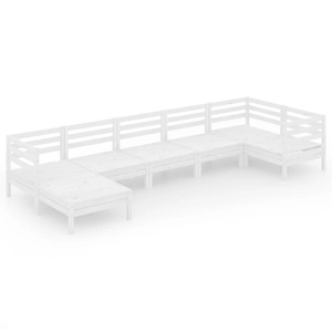vidaXL, vidaXL 7-tlg. Garten-Lounge-Set Massivholz Kiefer Weiß