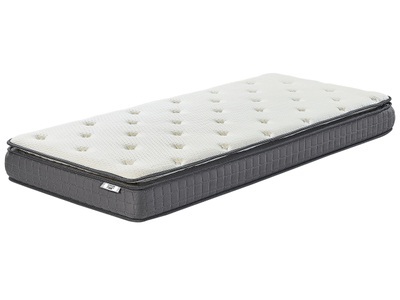 Beliani, Matratze aus Polyester CHARM Matratze aus Polyester CHARM, Beliani - Memory-Schaummatratze aus PU-Schaum CHARM, 90x200 cm, Weiss Bunt