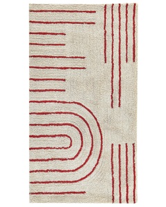 Beliani, Teppich aus Baumwolle Modern TIRUPATI Teppich aus Baumwolle Modern TIRUPATI, Beliani - Teppich aus Baumwolle Modern TIRUPATI, 80X150CM, Perle