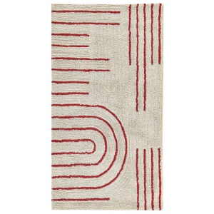 Beliani, Teppich aus Baumwolle Modern TIRUPATI Teppich aus Baumwolle Modern TIRUPATI, Beliani - Teppich aus Baumwolle Modern TIRUPATI, 80X150CM, Perle