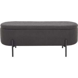 mutoni casual, Hocker Blestix Bouclé Stoff Metall anthrazit, SalesFever Hockerbank, aufklappbar, mit Stauraumfunktion