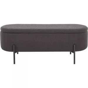mutoni casual, Hocker Blestix Bouclé Stoff Metall anthrazit, SalesFever Hockerbank, aufklappbar, mit Stauraumfunktion