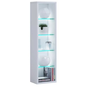 VCM, Holz CD DVD Standregal Bücherregal Aufbewahrung Deko Regal Glas Rasato L Holz CD DVD Standregal Bücherregal Aufbewahrung Deko Regal Glas Rasato L, VCM - Holz CD DVD Regal | Bücherregal Aufbewahrung Maße H. 77 x B. 21 T. 14 cm Standregal Rasato L, One Size, Weiss