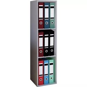 MID.YOU, MID.YOU Aktenregal 34/107/29 cm , Offas 3-Fach , Grau , Holzwerkstoff , 34x107x29 cm , melaminharzbeschichtet,Nachbildung , erweiterbar , 000657011411, VCM - Holz Büro Stand Regal Bücher Ordner Aktenregal Ordnerregal Bücherregal Offas 3f, One Size, Taubengrau