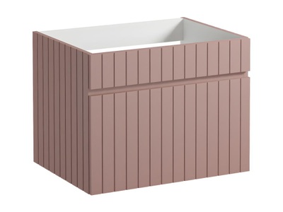 Vente-unique, Waschbeckenunterschrank hängend - Streifen-Optik - Rosa - 60 cm - SATARA Waschbeckenunterschrank hängend - Streifen-Optik - Rosa - 60 cm - SATARA
