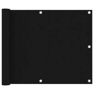 vidaXL, vidaXL Balkon-Sichtschutz Schwarz 75x600 cm Oxford-Gewebe, vidaXL Balkon-Sichtschutz Schwarz 75x600 cm Oxford-Gewebe