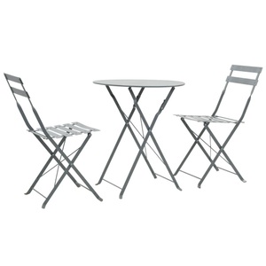 Diverse Hardware, 3-tlg. Bistro-Set Stahl Grau