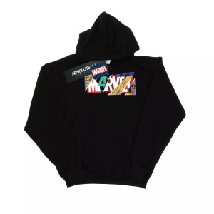 Marvel, Collage Logo Kapuzenpullover Unisex Schwarz XXL, MARVEL - Kapuzenpullover, für Damen, Schwarz, Größe XXL